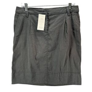 Eileen Fisher Skirt Womens 6 Black Linen Blend Pencil Straight Stretch TINY FLAW